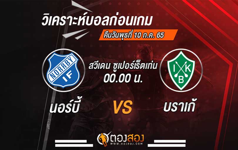 วิเคราะห์บอล สวีเดน ซูเปอร์เร็ตเท่น นอร์บี้ VS บราเก้
